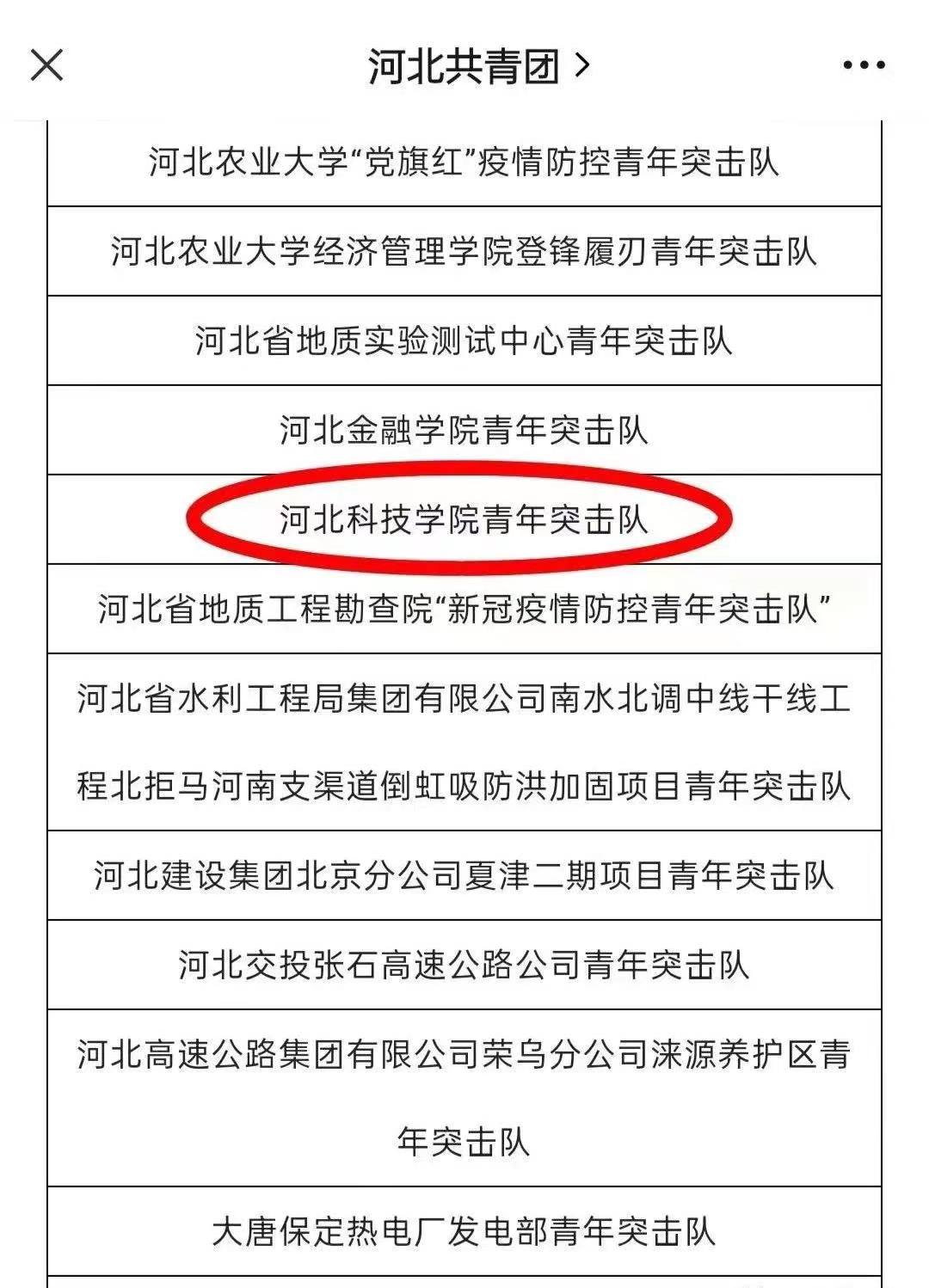 口碑好的外围平台体育青年突击队被共青团河北省委认定为新型冠状病毒肺炎疫情防控和复工复产工作中“河北青年突击队”